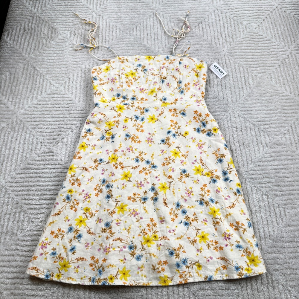 Old Navy Mini Dress S Floral Linen Cami Resot Summer Beach Bloomcore Flower